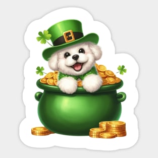 St Patricks Day Bichon Frise Dog Sticker